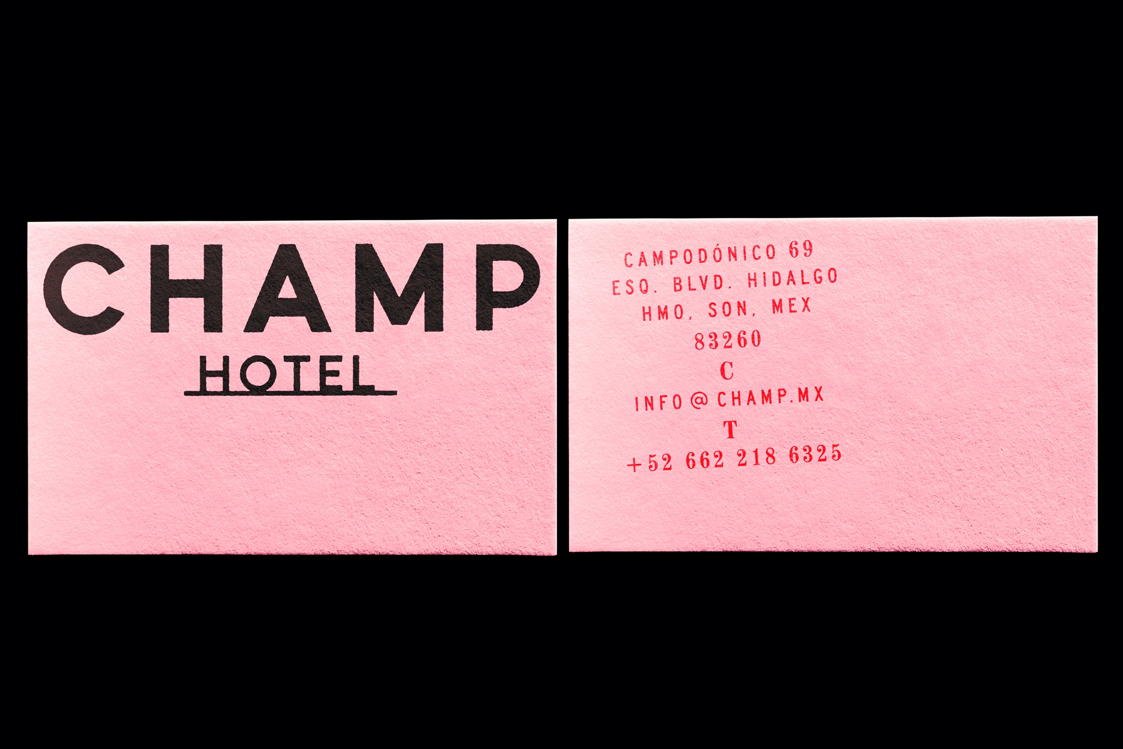 Champ Hotel — stationery system